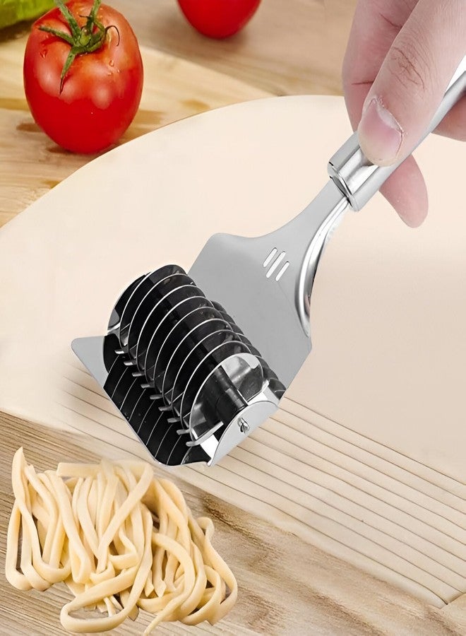 ABTER Stainless Steel Lattice Roller & Dough Cutter - Noodle Pastry Wheel Cutter for Baking, Pizza, Cookies, Puff Pastry & Pie Crust - Kitchen Gadget for Cooking, Baking & Decorating - Image 2